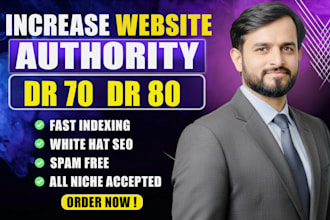 increase domain rating DR 60 70 and 80 with high authority backlinks