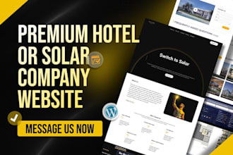 design and develop premium hotel, villa or solar company website on wordpress