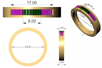 create 3d jewelry design costume base on ring, pendant, earring, for 3d printing