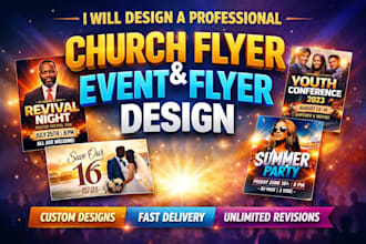 design a professional church flyer and event flyer design