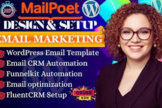 do wordpress email automation, mailpoet, funnelkit, fluent CRM, email template