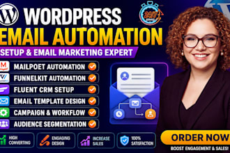 do wordpress email automation, mailpoet, funnelkit, fluent CRM, email template