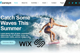 design wix surfing website surf camp surf travel website