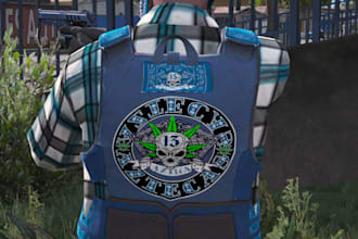 create custom fivem biker mc vests kuttes club clothing
