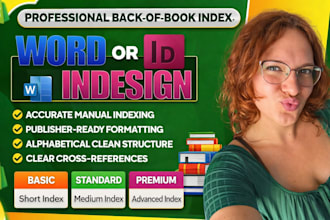 create a professional back of book index in word or indesign