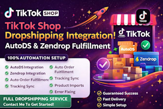 do tiktok shop dropshipping integration with autods zendrop order fullfillment