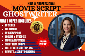 create a professional screenplay, film script, TV series, script editing