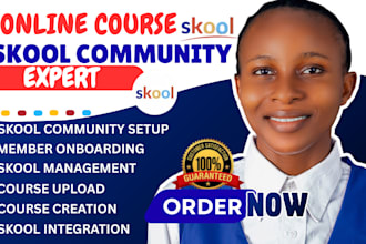 do skool commmunity manager, skool online course, skool automation and payment