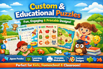 do custom puzzle, educational puzzle, puzzle illustration, printable puzzle