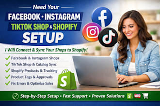 setup facebook shop, instagram shop and tiktok shop with shopify integration