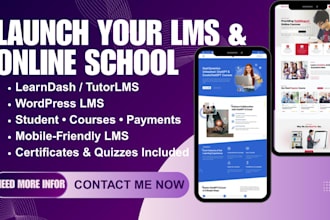 build lms educational website, online course, elearning on learndash or tutorlms