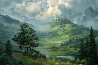 design fantasy background and landscape