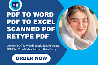 convert PDF to word typing, scan PDF to excel, retype images in word