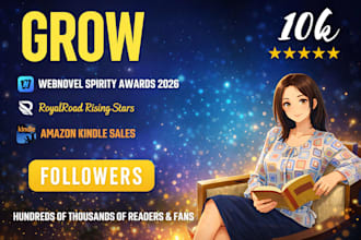 promote your royal road novel or book , webnovel and kindle KDP