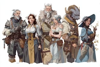design character fantasy illustration for party
