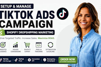 setup and manage tiktok ads campaign, shopify dropshipping marketing