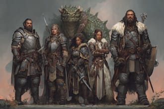 design character fantasy illustration party