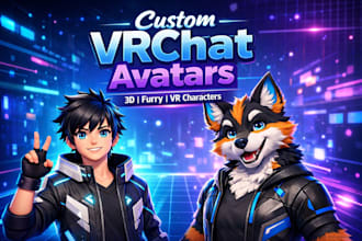 create custom vrchat avatar VR characters and furry 3d avatar
