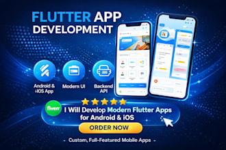develop a flutter mobile app with clean UI and backend