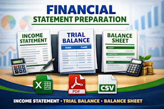 prepare income statement, trial balance and balance sheet in excel