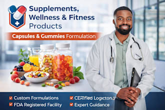 formulate custom supplement, wellness, and fitness products capsules, gummies