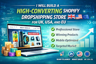 build a high converting UK shopify dropshipping store with winning products