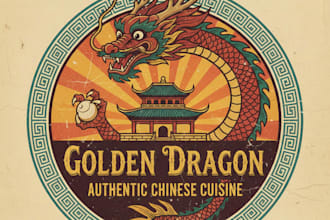 design an authentic vintage chinese restaurant logo