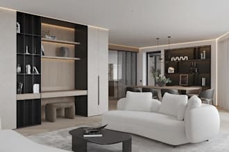 convert cad 2d plan to condo home interior, luxury bedroom, cgi bathroom render