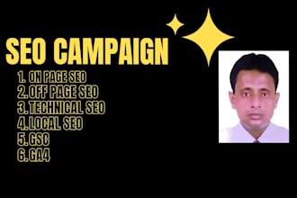 do complete SEO with on page, off page, technical, local, gsc, ga4