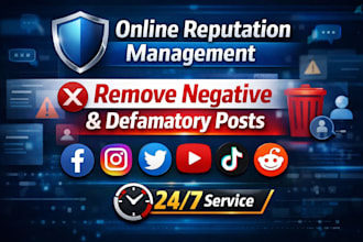 do mass report for remove negative defamatory harassing posts on social media