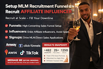 do mlm recruitment funnel, recruit affiliate influencer, mlm link sign up