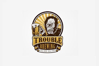 design high quality brewery vintage logo with t shirt design