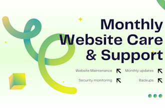 provide monthly website maintenance and ongoing support