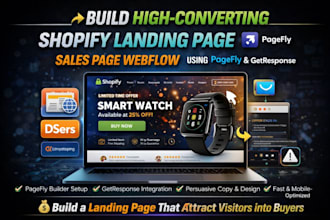 build a converting shopify landing page with pagefly, shopify sales page webflow