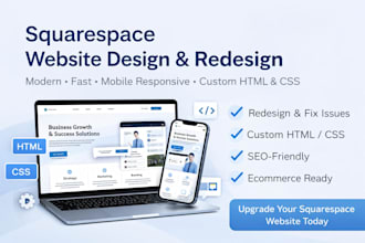 build revamp squarespace website fix squarespace issues add custom html css code