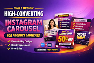 design high converting instagram carousel for product launches