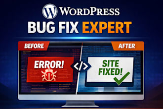 troubleshoot and fix wordpress bugs, errors, white screen, plugin conflicts
