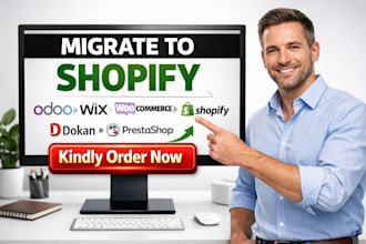 migrate selz podia onepager odoo wix dokan prestashop website to shopify expert
