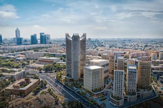 rebuild 3d skyscraper tower, urban cityscape,resort planning,landscape rendering