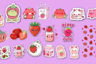 draw cute doodles, stickers illustrations