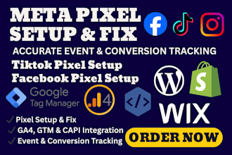 setup facebook pixel and conversion api for shopify, fix meta pixel