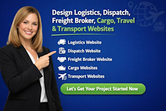 design logistics, dispatch, freight broker, cargo and transport websites