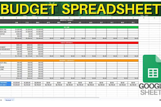 design budget spreadsheet, custom excel spreadsheet, custom goggle spreadsheet