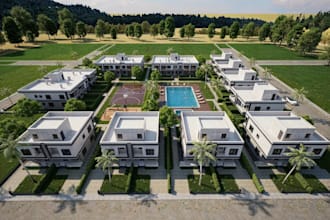 visualize real estate villa, unit apartment,cluster house,resort exterior render