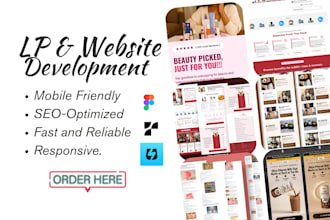 design and develop high converting landing pages for replo, instant, shopify