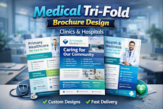 design a medical tri fold brochure for clinics and hospitals