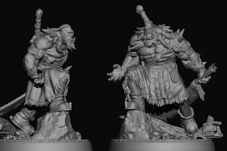 sculpt 3d model, 3d printable miniature, 3d statue, 3d figurine for 3d printing