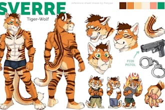 design a custom fursona and furry character art commission