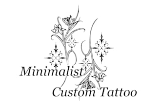 do line art, floral logo, botanical and minimalist tattoo