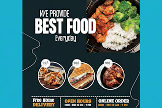 design eye catching food flyers and menus for any restaurant